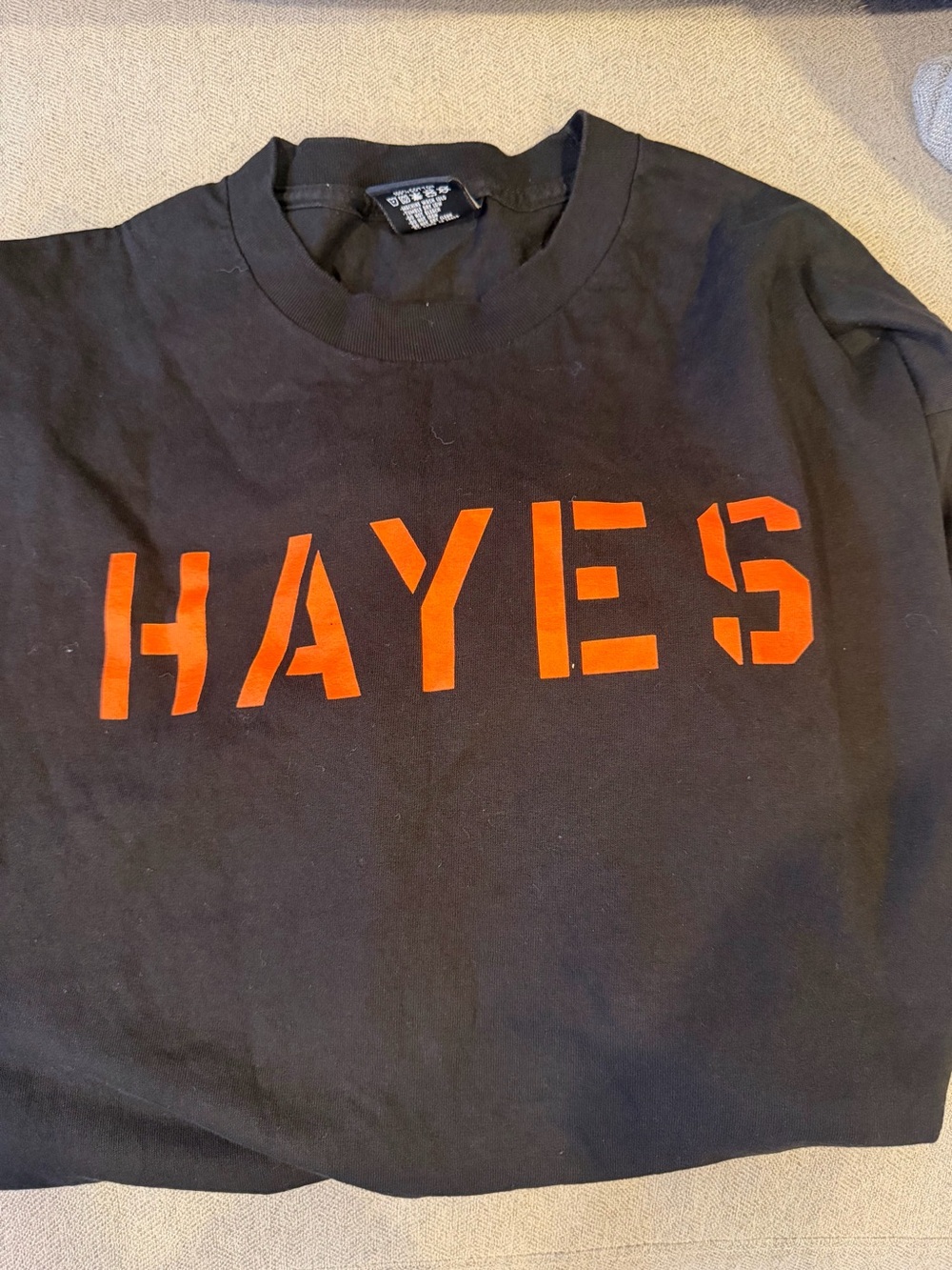 Undefeated Black Tee with Orange HAYES Stencil
